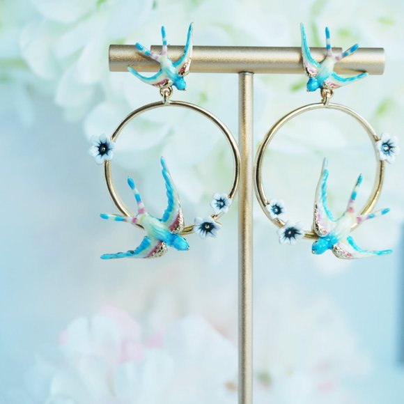 Brand new Bill skinner blue swallow earrings - Picture 8 of 10